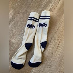 NEW Penn State Game Day Socks Gray Navy Blue White High Socks